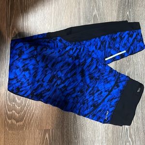 Nike Tights - Women’s Large — Royal Blue and Black